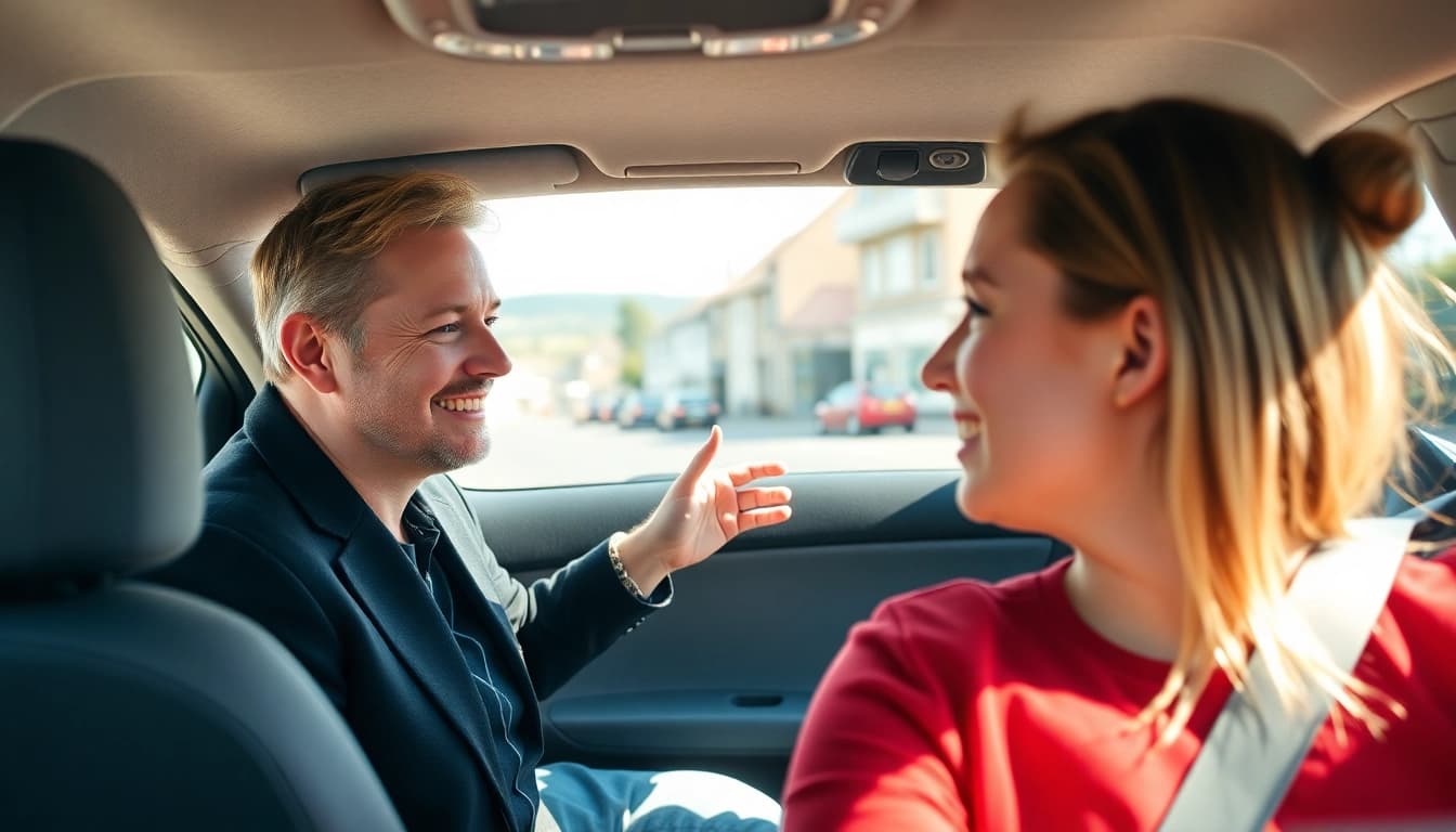 Experience automatic driving lessons Guildford with a supportive instructor and engaged student.