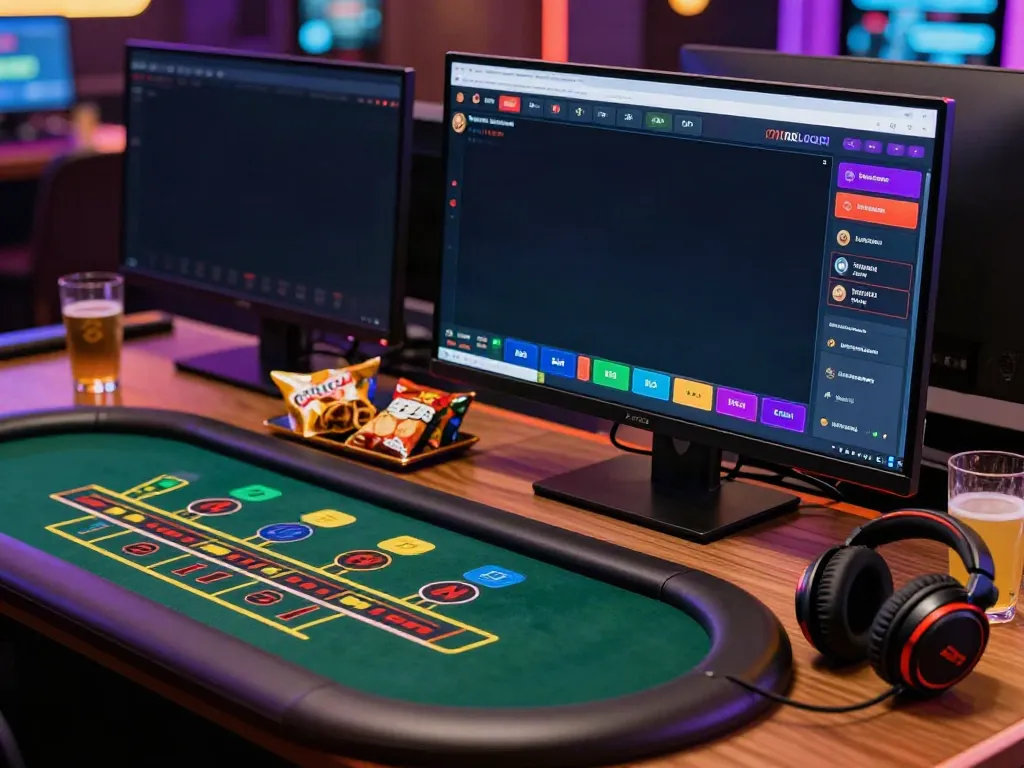Engaging scene showcasing a live dealer game interface on non Gamstop sites with vibrant graphics.