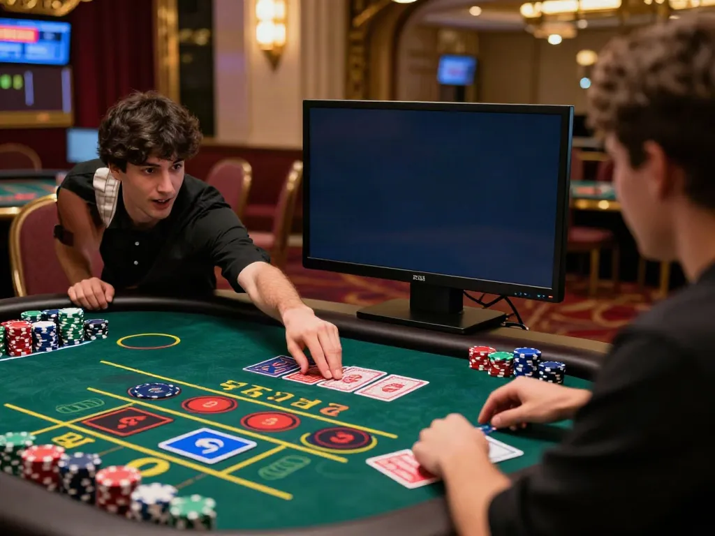 Player enjoying live roulette at non Gamstop sites, vibrant casino atmosphere with colorful chips.