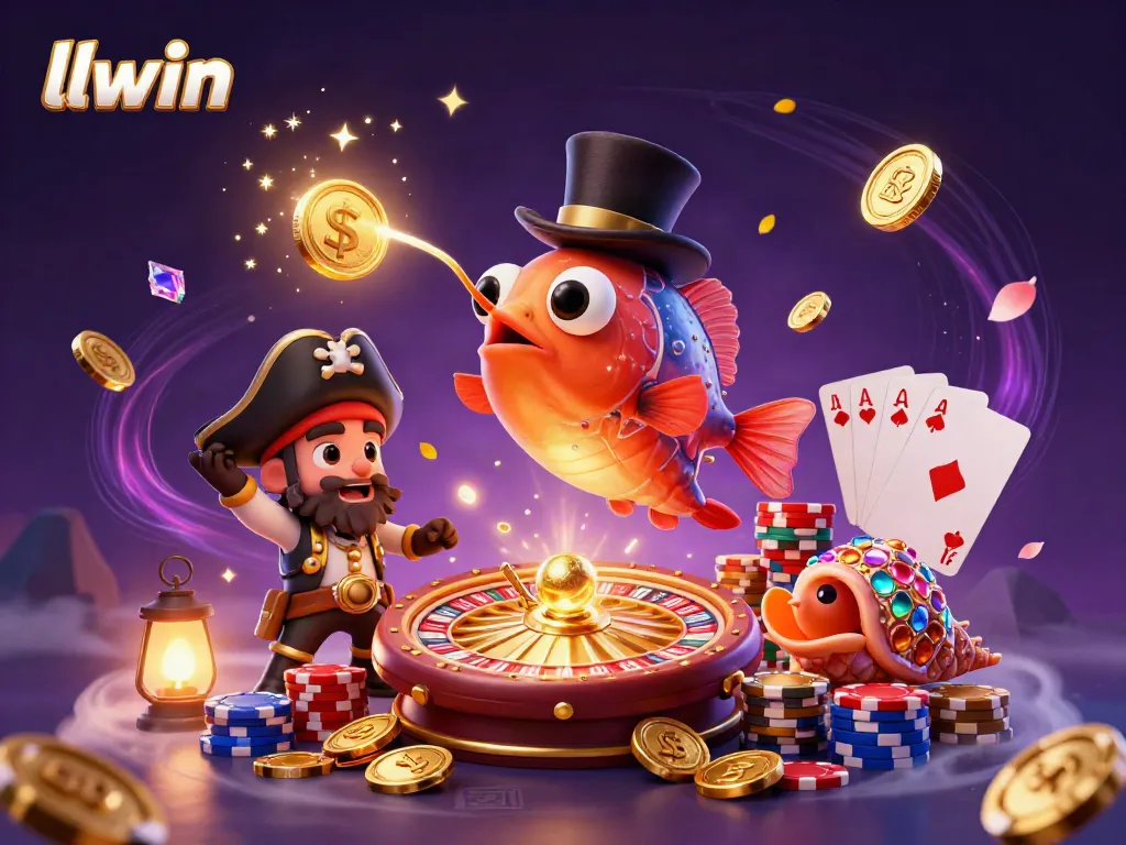 Experience thrilling gameplay at llwin with a vibrant scene of an anglerfish, pirate shrimp, and gemstone snail attracting golden coins.