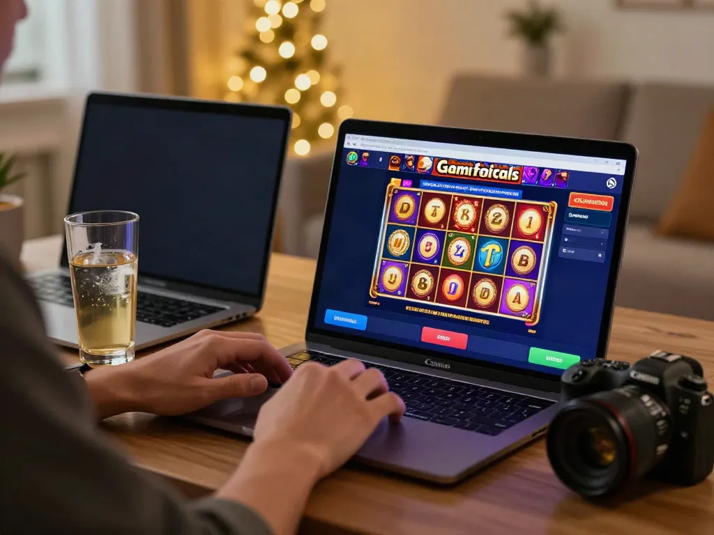 Player enjoying games on non GamStop sites at home with vibrant atmosphere.