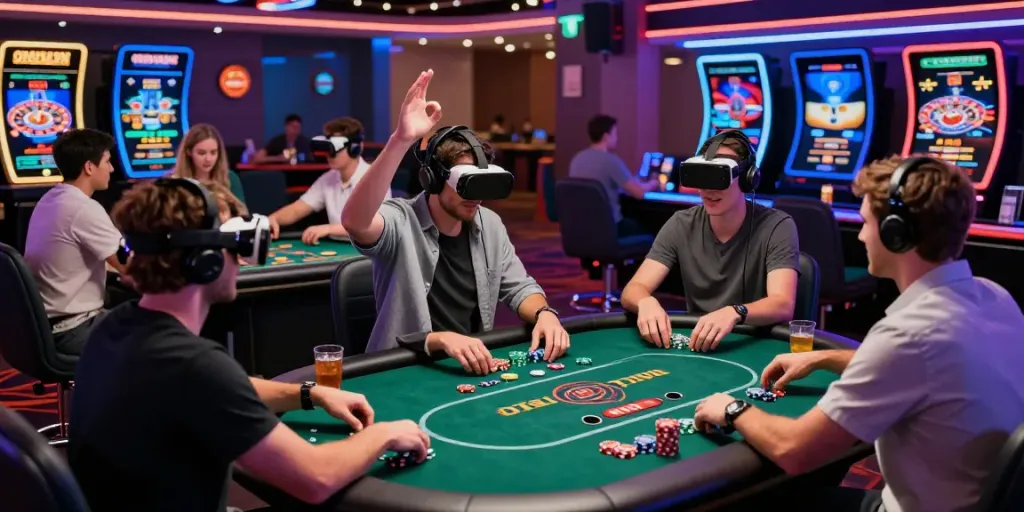 Engaged players enjoying popular non gamstop sites at a modern casino.