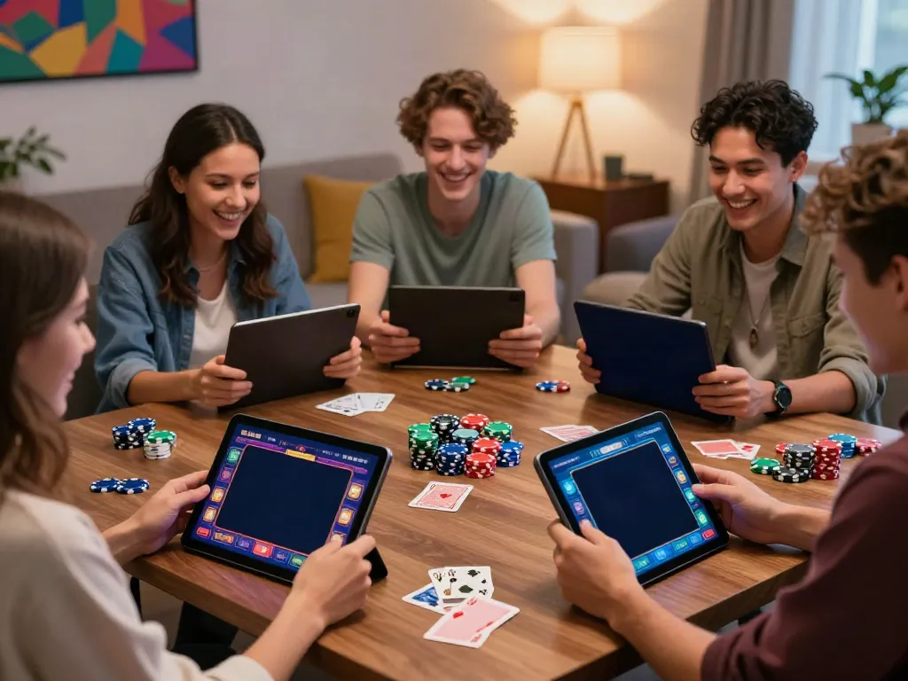 Players enjoying non gamstop sites while engaging in online gambling at home