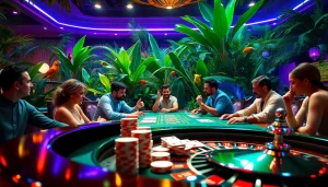 Engage in the thrilling Lucky Jungle casino experience with vibrant poker action and exotic scenery.