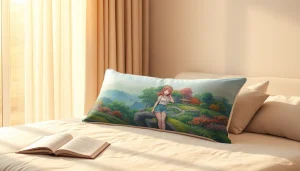 Uniquely designed custom body pillow cases featuring vibrant illustrations for personalized comfort.