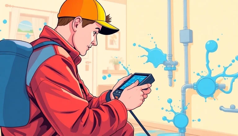 Efficient leak detection Cornwall technician examining pipes with advanced technology.