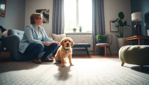 Engaging therapy session with a Sydney Psychologist and therapy dog fostering a supportive environment.