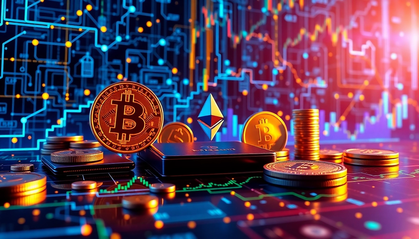 Cryptocurrency portfolio analysis with advanced trading charts, digital wallets, and blockchain network visualizations