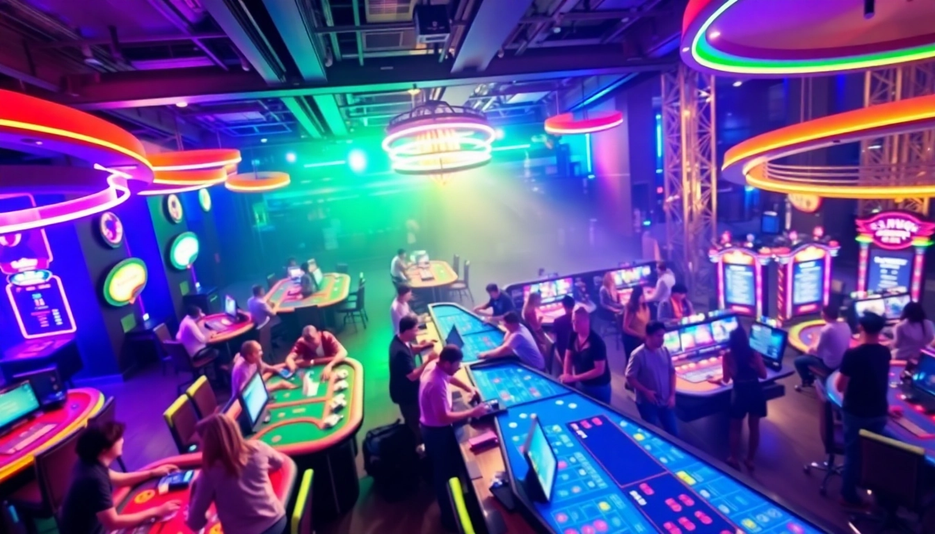Engaging scene at Casino online Germania showcasing vibrant games and excited players.