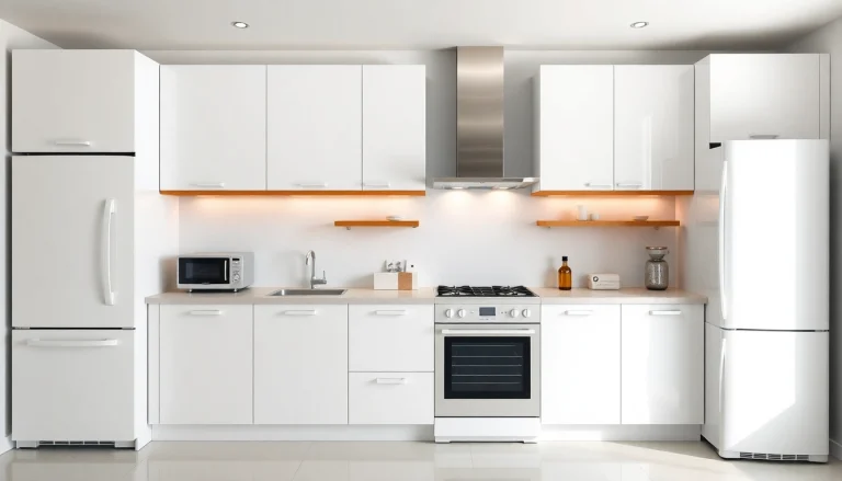 Discover high-quality бяла техника, featuring an elegant arrangement of modern kitchen appliances, enhancing home decor.