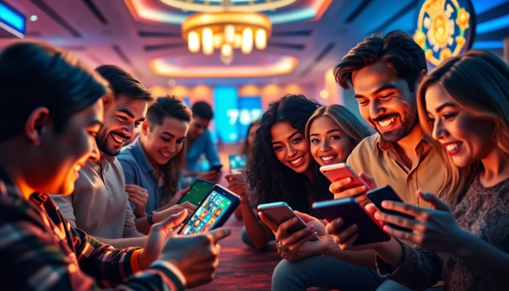 Engaging online gaming experience at https://mm88.agency/ featuring players in a vibrant digital casino atmosphere.