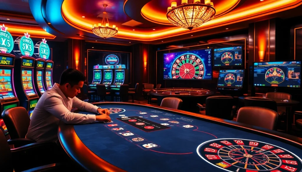 Experience the excitement of uk88 uy tín không while playing thrilling casino games in a vibrant setting.