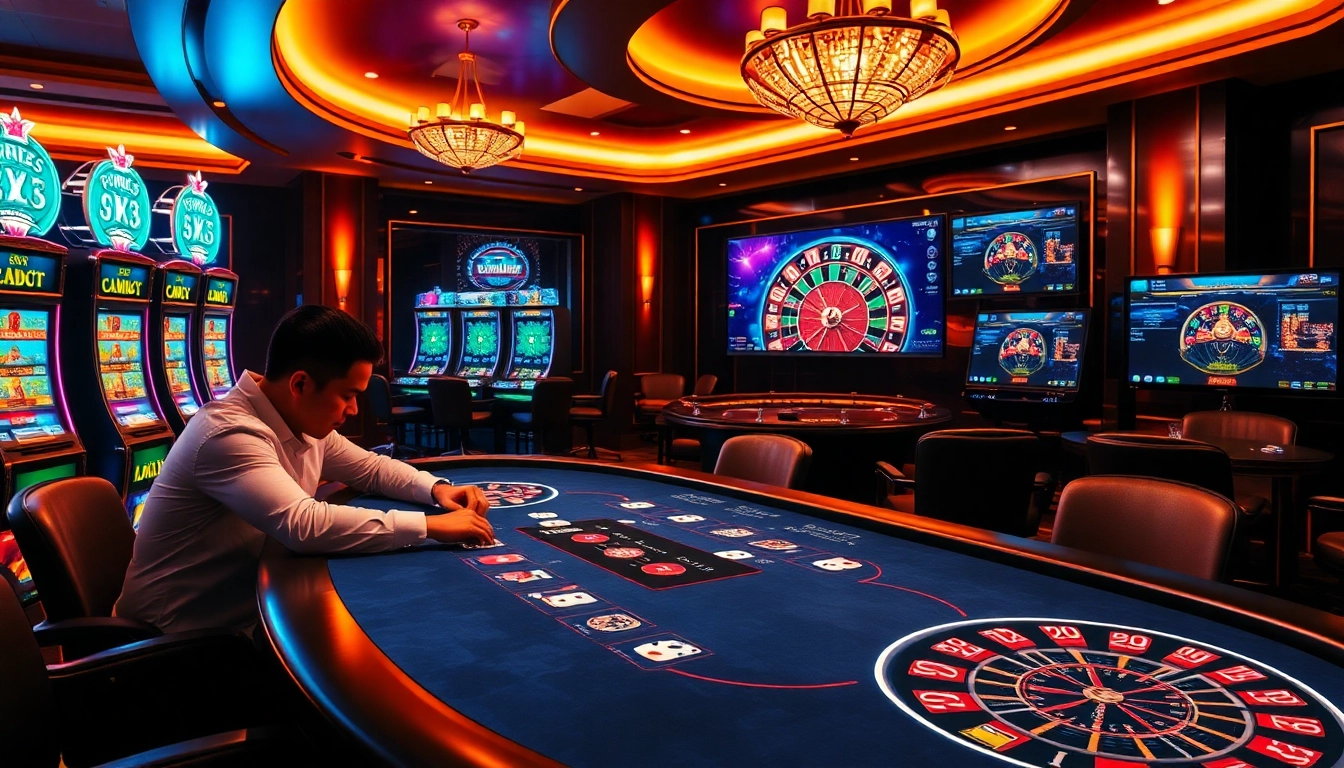 Experience the excitement of uk88 uy tín không while playing thrilling casino games in a vibrant setting.