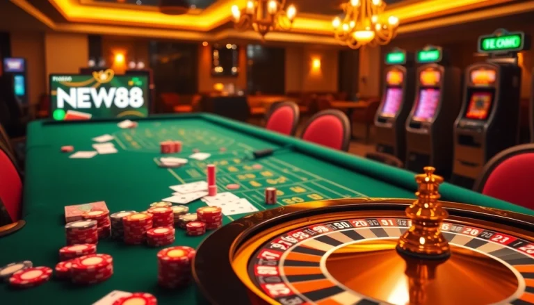 Experience the thrill of gaming at NEW88 Trang chủ with vibrant casino visuals and exciting setups.