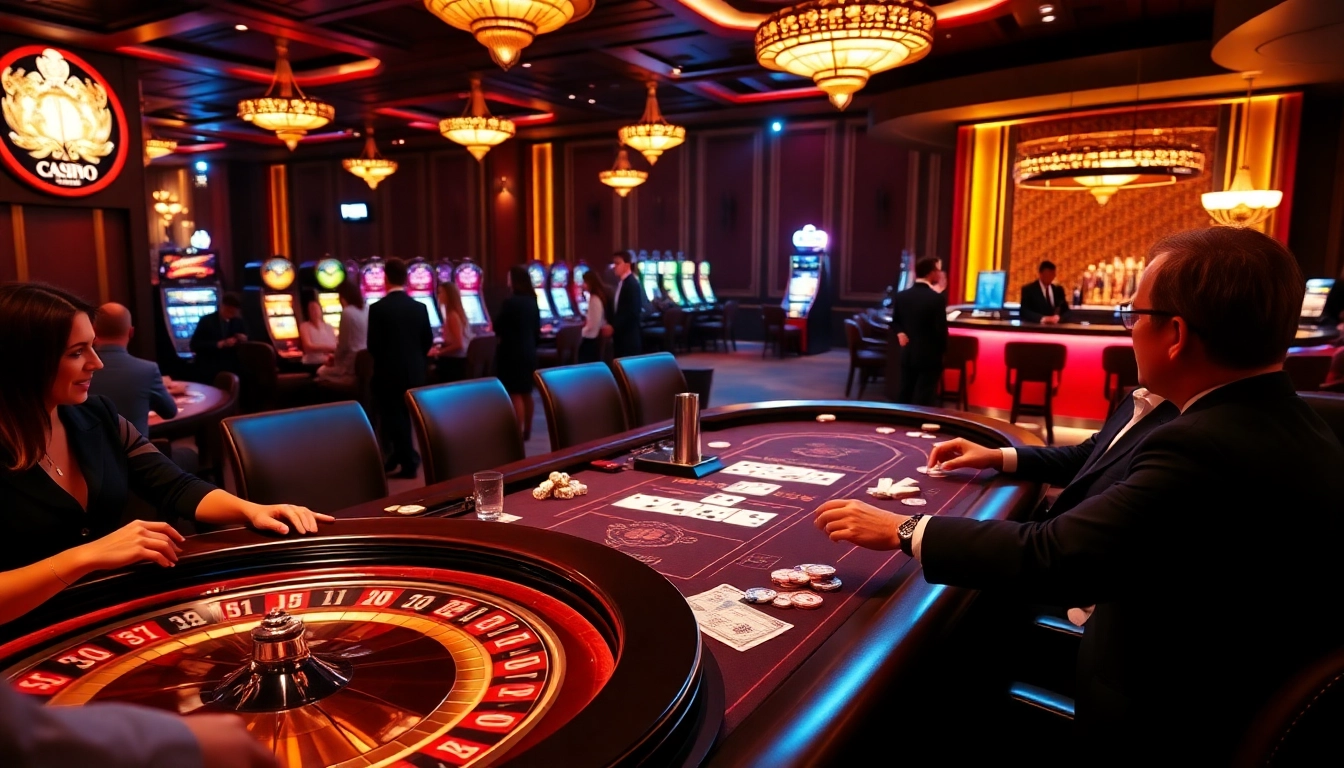 Players enjoying high-stakes poker and excitement in the new88 casino scene.