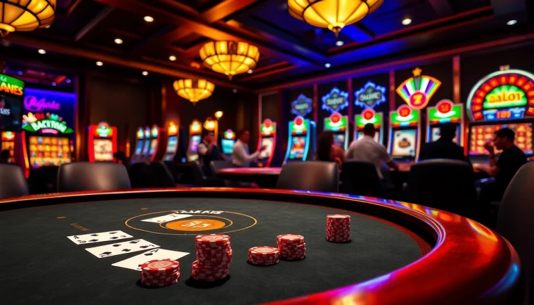 Exciting casino experience at u888 with vibrant gaming tables and engaged players.