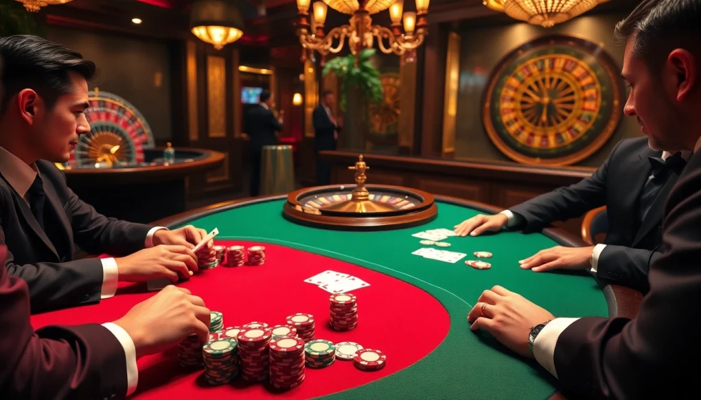 Engage in high-stakes poker at https://rikvip.college/ with colorful chips and a spinning roulette wheel.