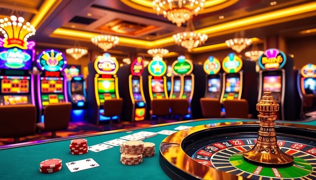 Experience the excitement of gambling at https://xx88.pizza/ with vibrant casino visuals of poker chips and slot machines.