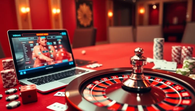 Experience thrilling online gaming at mb66-t.com with vibrant casino elements and exciting visuals.