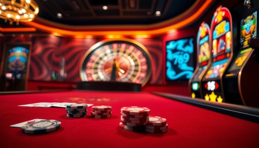 Immerse in the thrilling world of 789 club with elegant casino elements and vibrant gaming atmosphere.