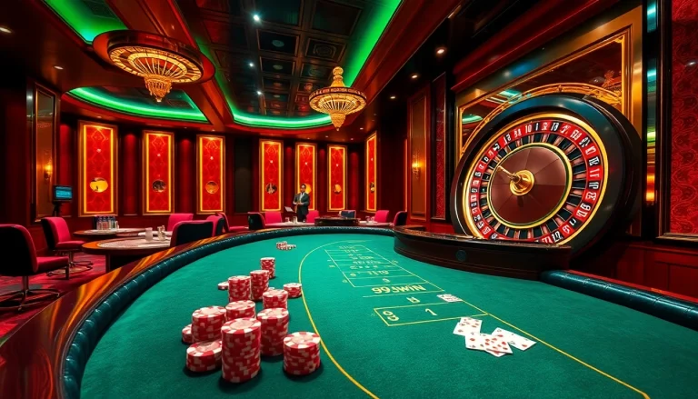 Experience the excitement of 99win with players enjoying a luxurious casino gaming environment.