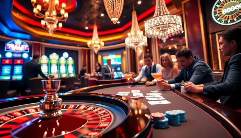 Experience the excitement of betting at nhà cái 888b with vibrant casino scenes.