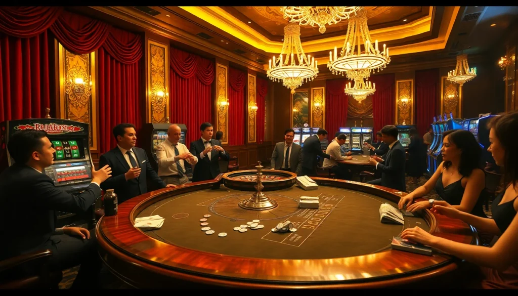 RAJABARONG thrills players at a luxurious casino with an elegant poker table scene.