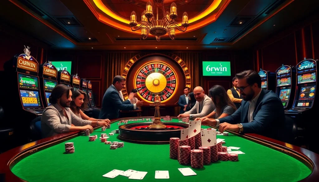 Experience the thrill of 6rwin Vip gaming at a high-stakes casino table with vibrant chips and cards.