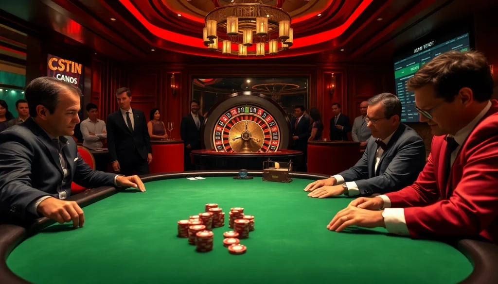 Experience the thrill of nhà cái usbet at a luxurious casino poker table filled with eager players and polished chips.