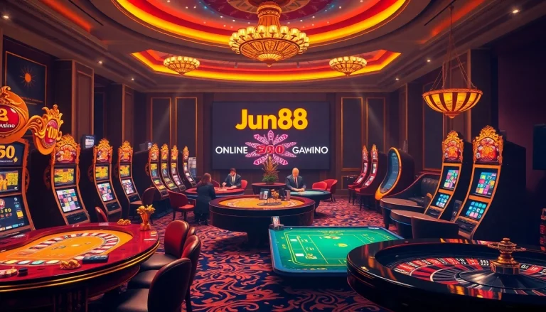 Experience the excitement of online gambling with Jun88 gaming elements.