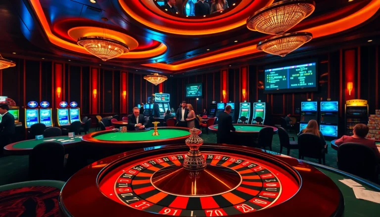 Capture the thrill of casino f168 as players engage with poker tables, roulette wheels, and exciting games.