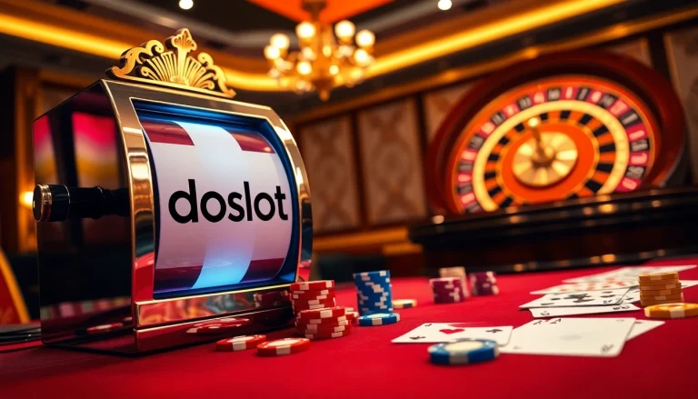 Engage with doaslot's exciting casino experience featuring vibrant slot machines and roulette wheels.