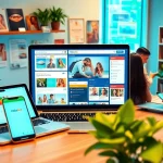 Hela Ads digital marketplace showcasing colorful classified ads on a laptop, promoting community connections.