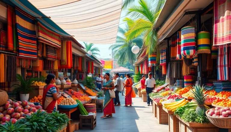 Lanka Ad vibrant digital marketplace featuring colorful Sri Lankan crafts and friendly vendors.