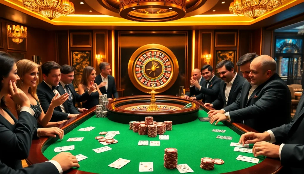 Experience the excitement of win55 at a luxurious poker table with vibrant chips.