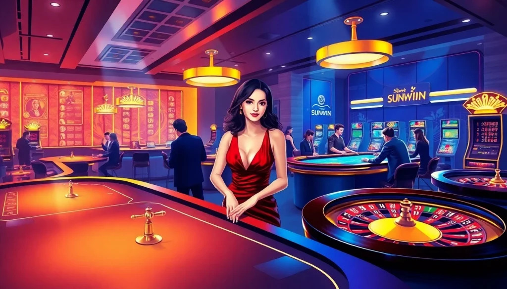 Experience the thrill of Sunwin's luxurious online gaming with elegant dealers, advanced technology, and exciting betting zones.
