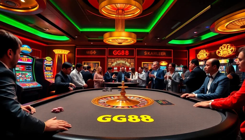 Experience thrilling gambling at GG88's vibrant casino atmosphere.