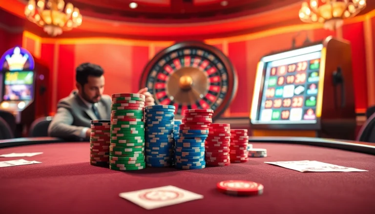 Experience the thrill of gambling with Vipwin at a luxurious casino poker table filled with excitement.