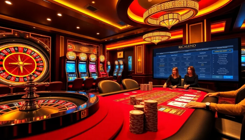 Experience the thrill of winning at a luxurious casino scene featuring games from https://www.6l777.vip/ with vibrant tables and exciting gameplay.