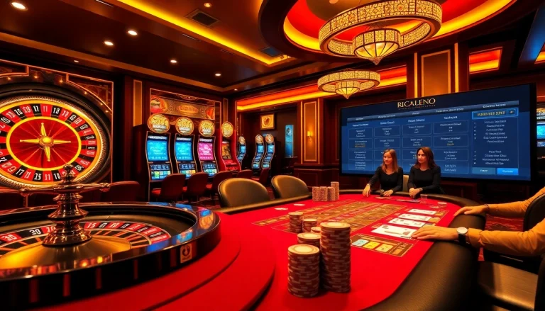 Experience the thrill of winning at a luxurious casino scene featuring games from https://www.6l777.vip/ with vibrant tables and exciting gameplay.