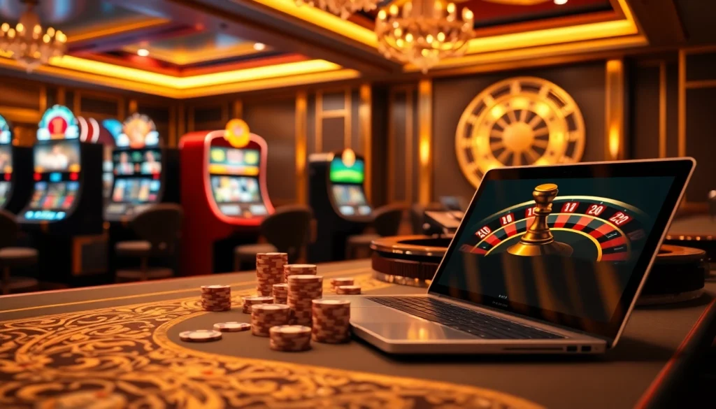 Experience 88i đăng nhập at a luxurious casino scene with vibrant gaming elements.