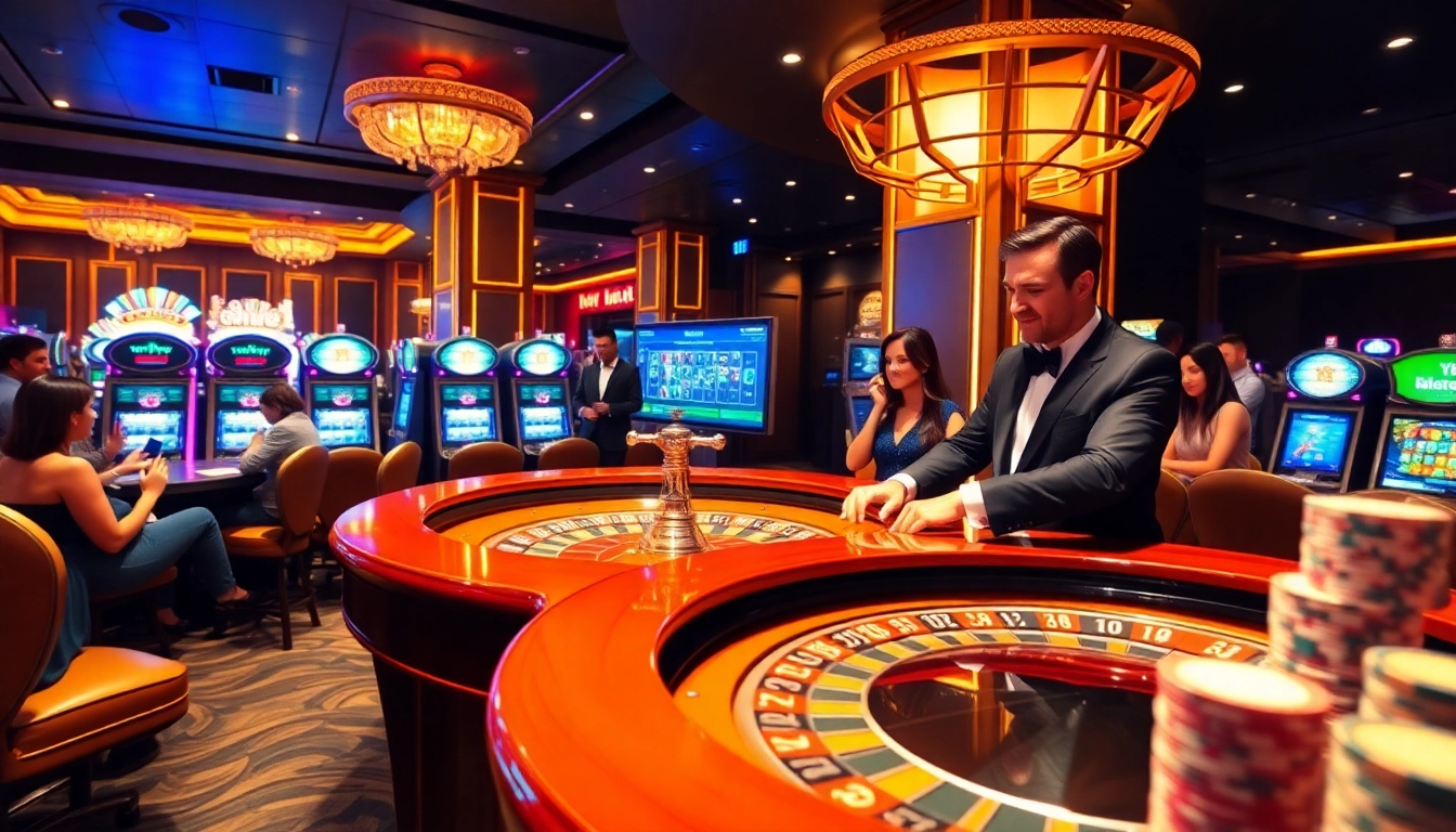 Gamblers enjoying a thrilling roulette game with visuals of https://big88.sa.com enhancing the casino experience.