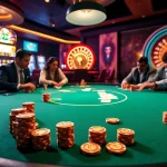 A thrilling poker game at https://jun88pl.com/ featuring rich casino décor and engaged players.