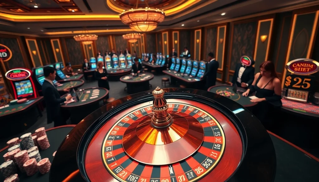 Experience luxury gaming dynamics at https://kjc.pizza/ with a roulette wheel and casino visuals.
