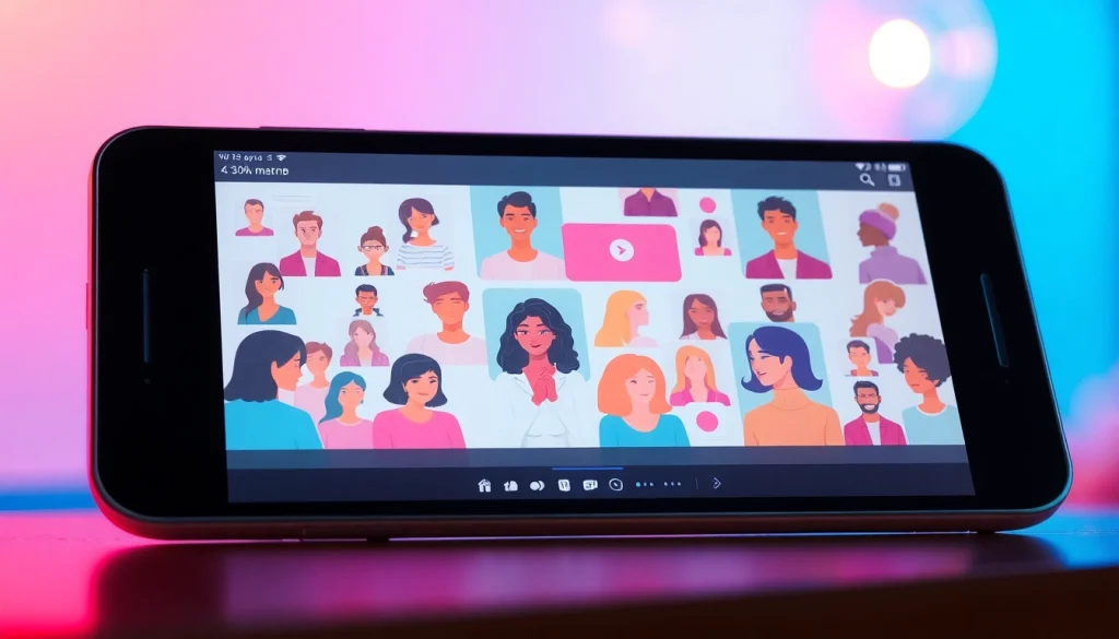 Engaging digital chat room scene for sexchat, showcasing diverse avatars in a lively conversation.