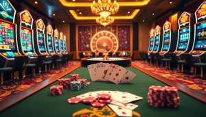 uu88 casino scene showcasing vibrant poker chips and an elegant roulette wheel for thrilling gameplay.