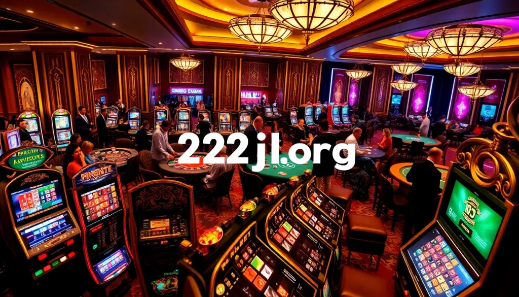 Players enjoying high-stakes games at a casino scene with the 22jl org atmosphere.