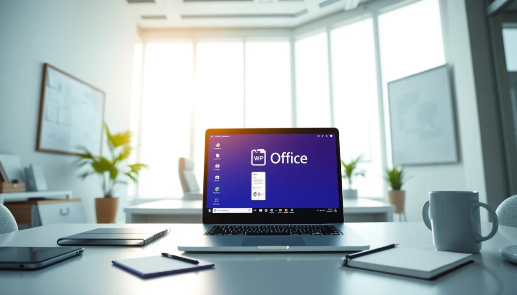 在专业工作区的现代笔记本电脑上显示的 WPS Office 界面。