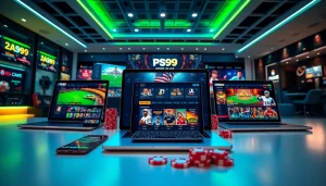 Engaging PS 99 online betting platform showcasing sports events and casino games, with user-friendly interface.