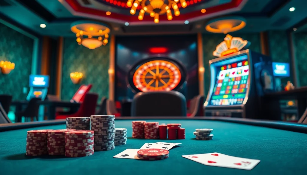 Experience the excitement at 123win com with vibrant casino tables featuring roulette and poker games.